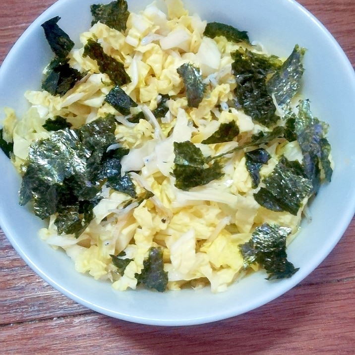 白菜と焼き海苔と釜揚げしらすの和え物